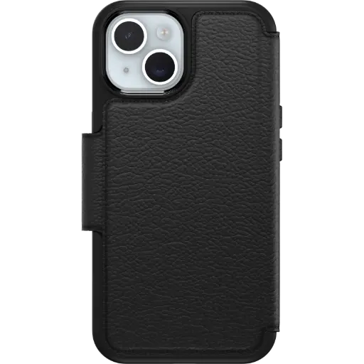 [77-93572 - Noir] OTTERBOX - Etui portefeuille IPHONE 15 - Cuir NOIR